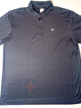 Callaway Men's Golf Polo Shirt, X Large - Black W/ Pattern